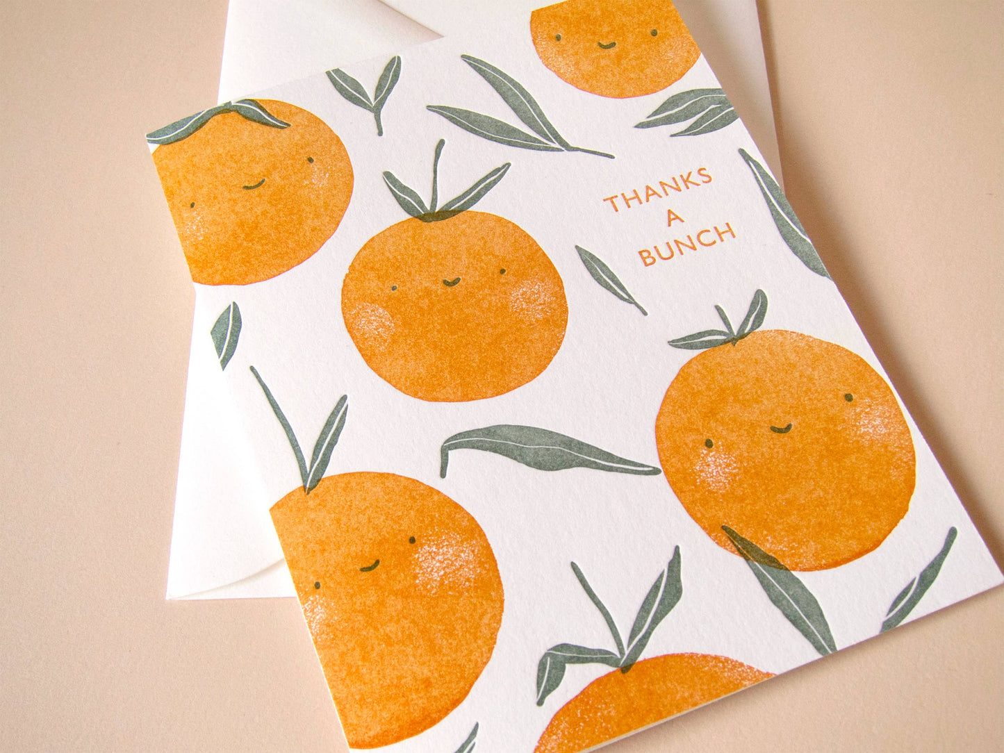 Thanks A Bunch Oranges Letterpress Card