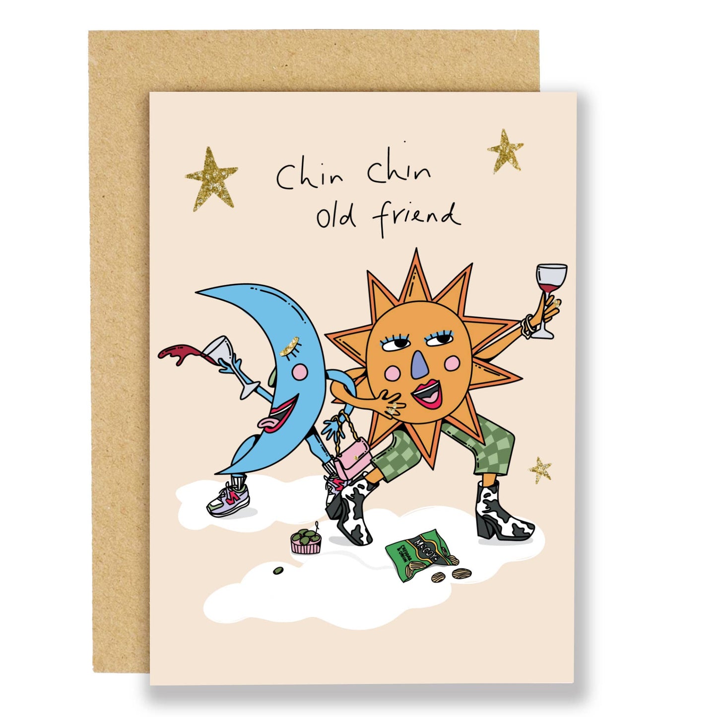 Chin Chin Old Friend Birthday Card