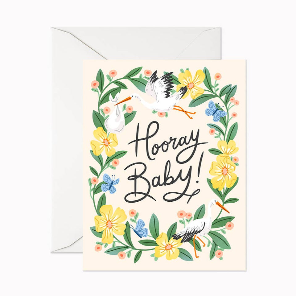 Hooray Baby! Stork Card