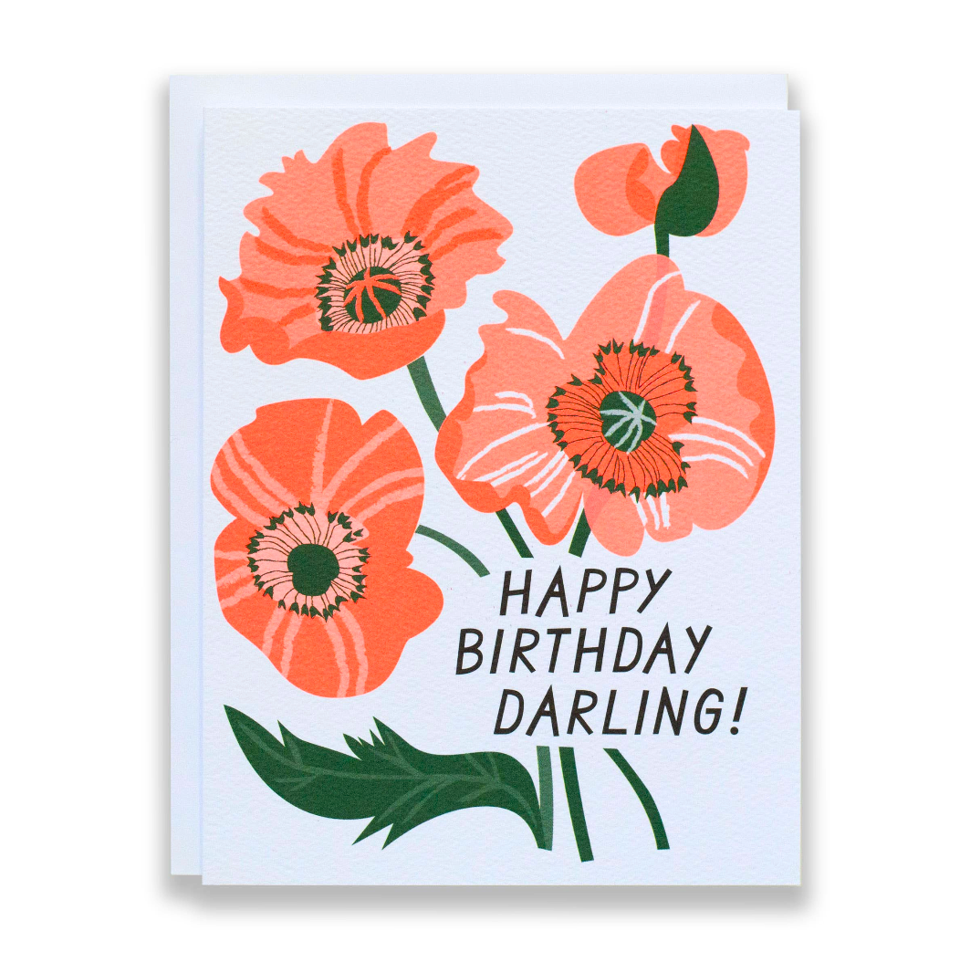 Happy Birthday Darling! Poppies Card