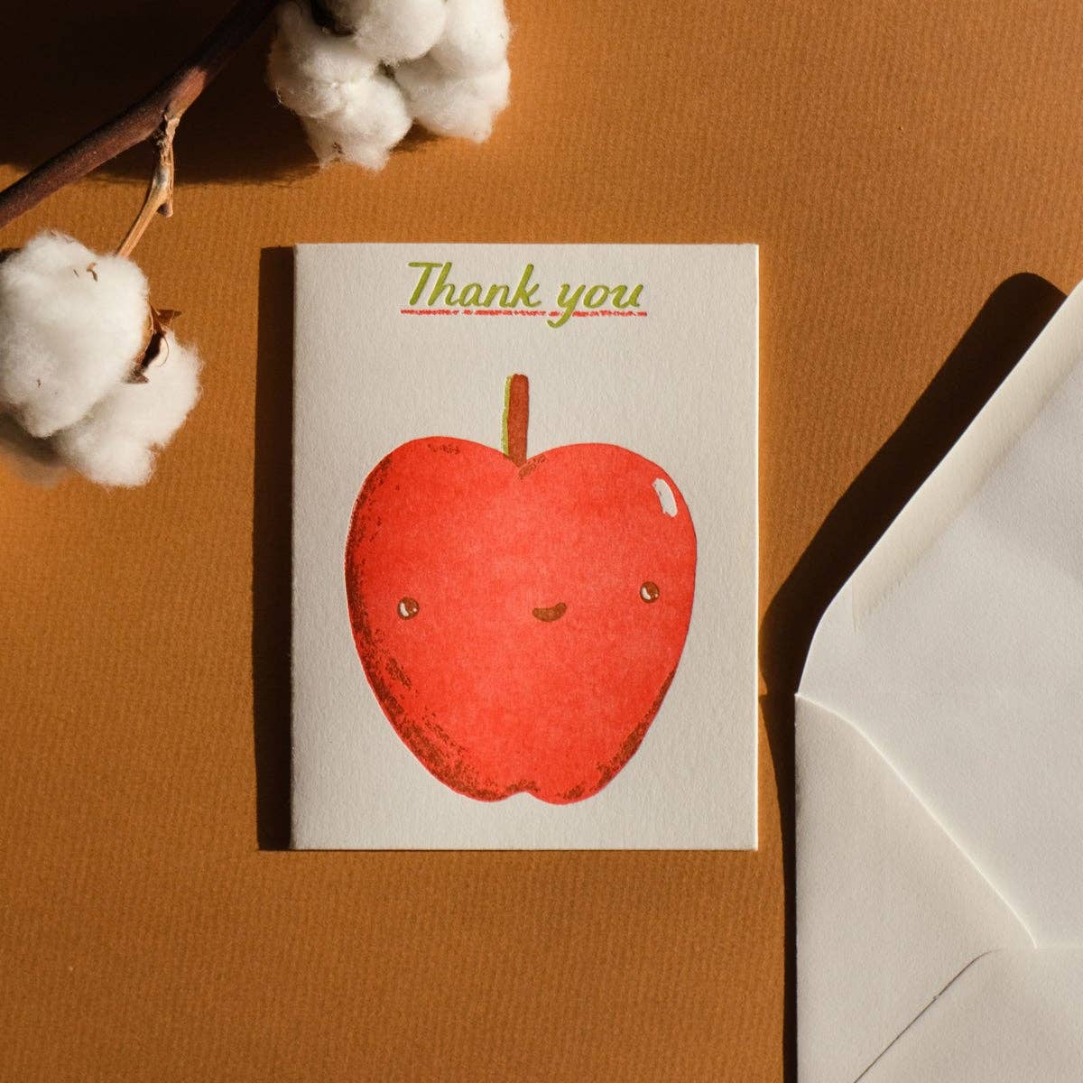 Thank You Apple Letterpress Card