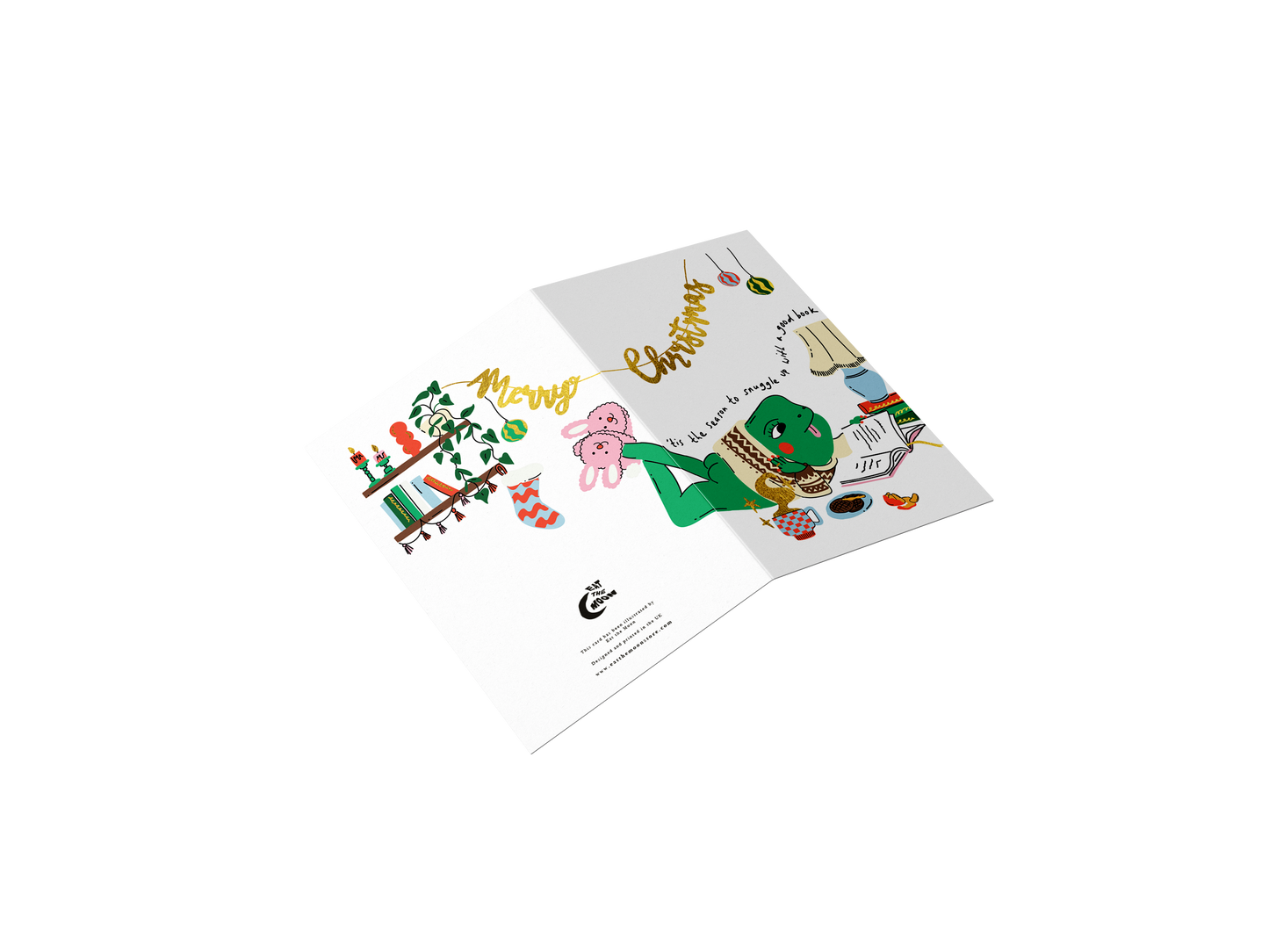 Tis The Season To Snuggle Up With A Good Book Christmas Card