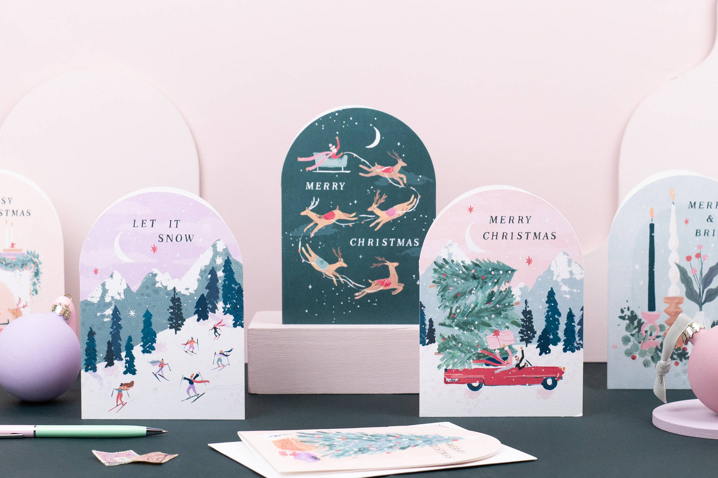 Merry Christmas Reindeer Holiday Card