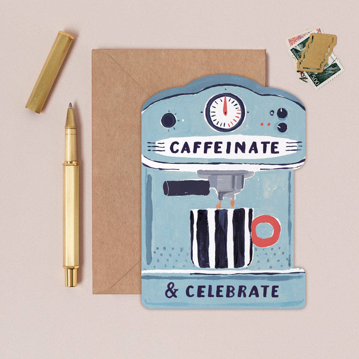 Caffeinate & Celebrate Coffee Machine • Birthday Card