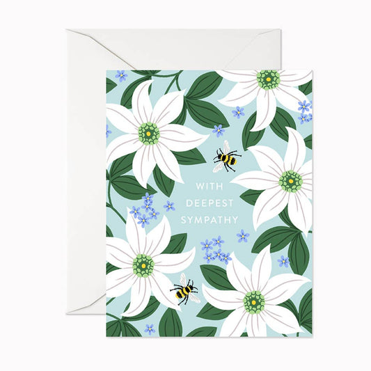 With Deepest Sympathy Clematis Card
