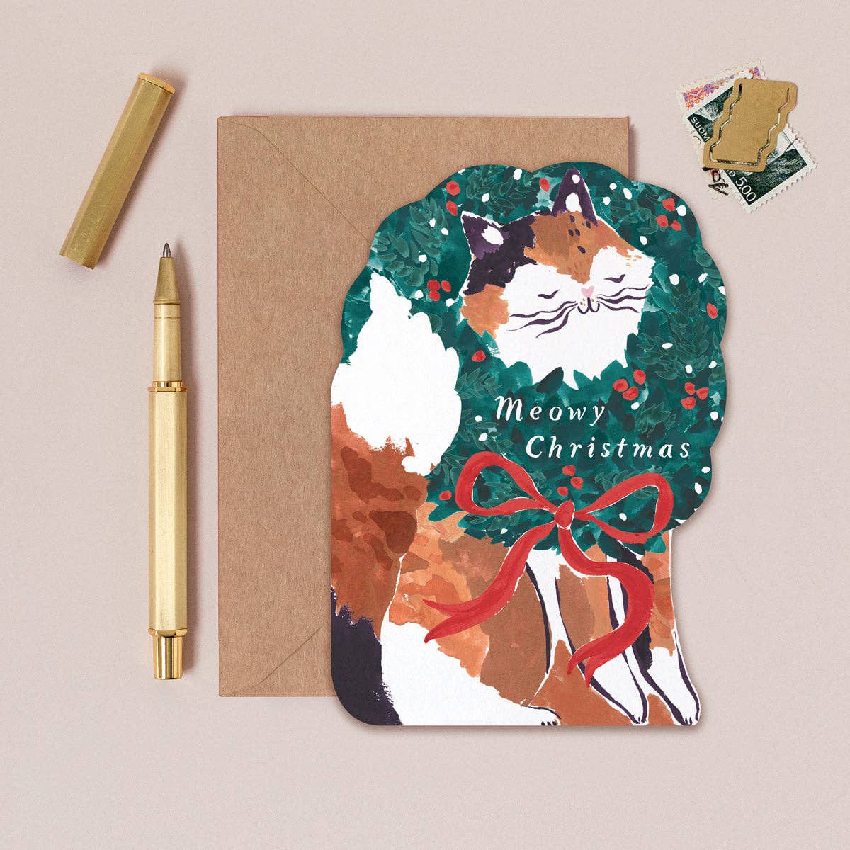 Meowy Christmas Cat Card