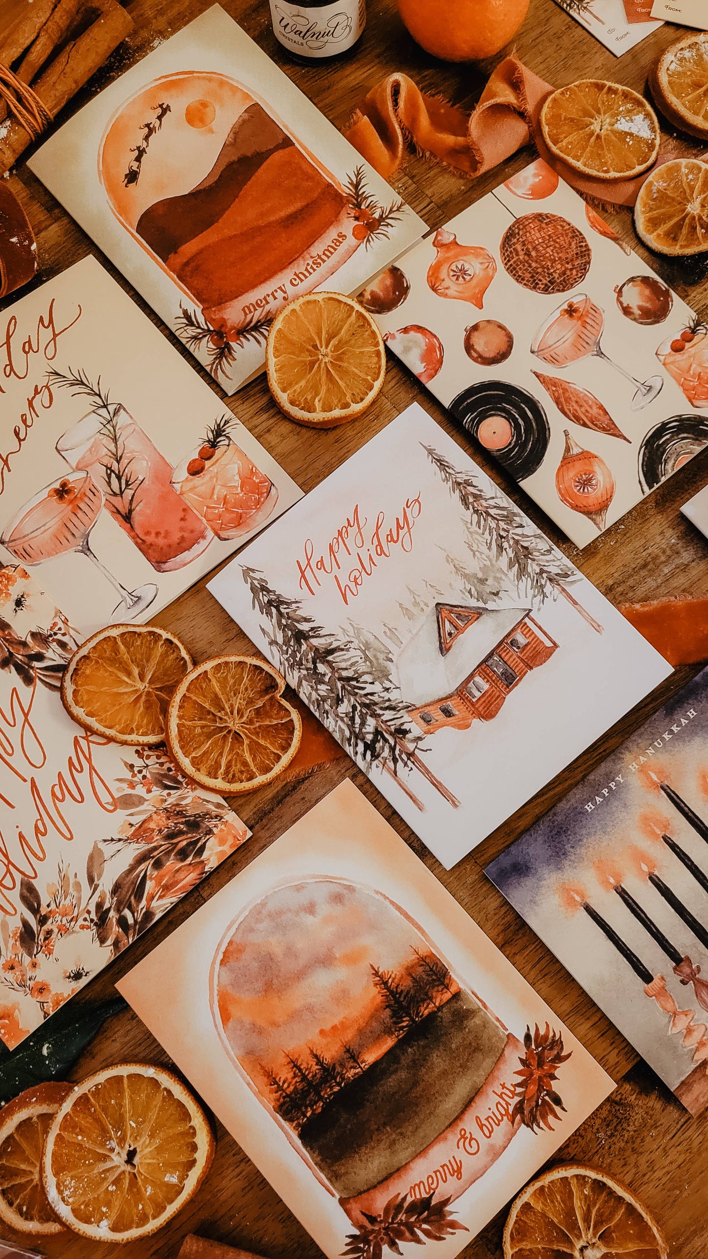 Happy Holidays Winter Cabin Card