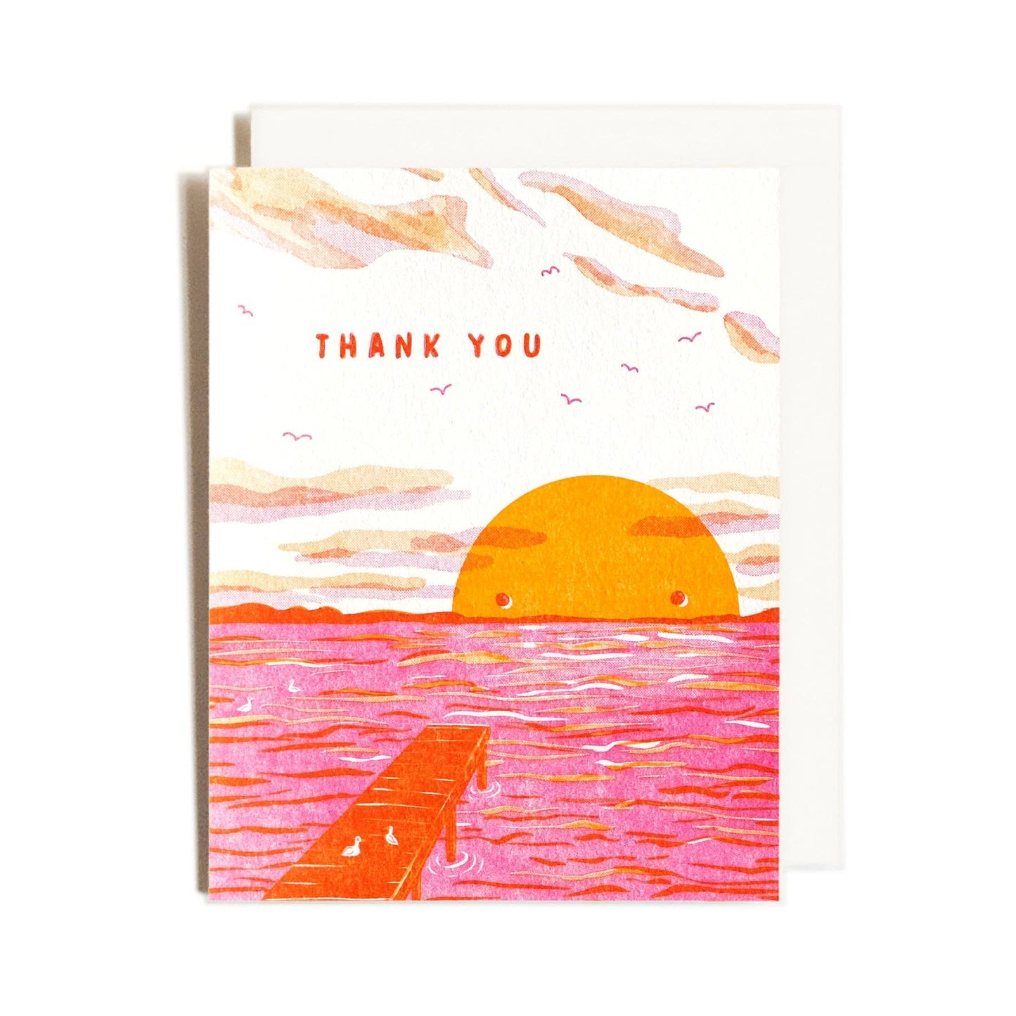 Thank You Sunset Letterpress Card