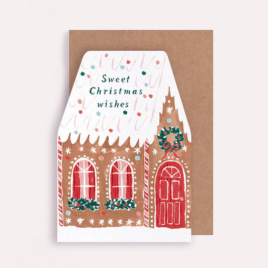 Sweet Christmas Wishes Gingerbread House Card