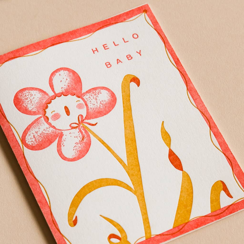 Hello Baby Letterpress Card