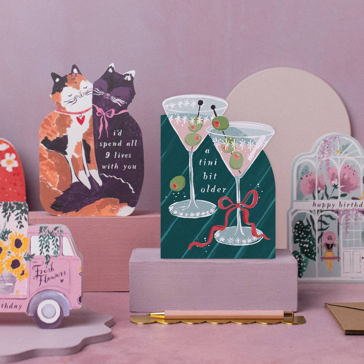 A Tini Bit Older Martini Birthday Card