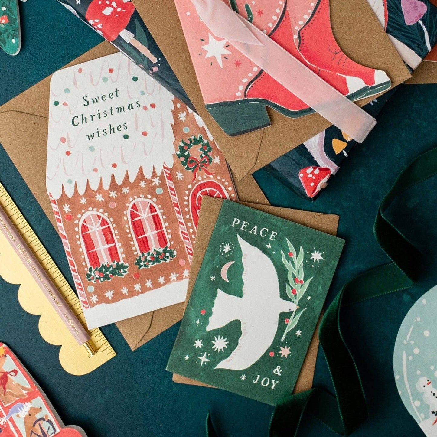 Sweet Christmas Wishes Gingerbread House Card