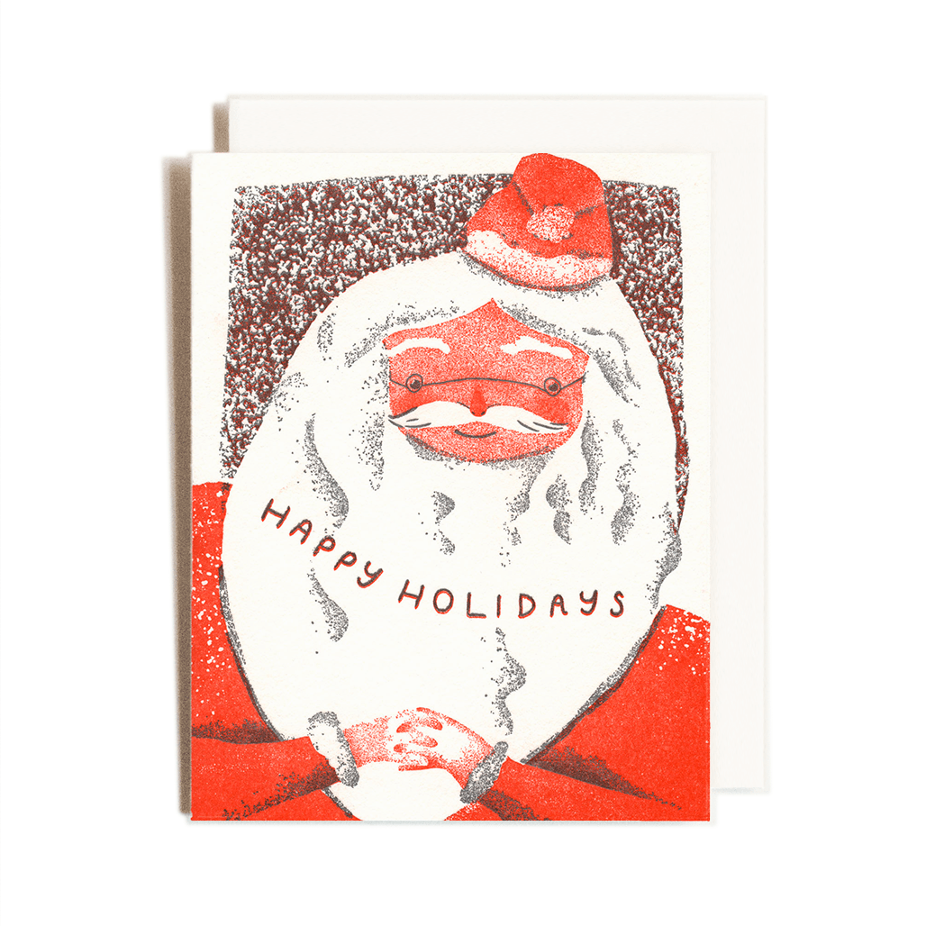Happy Holidays Santa Letterpress Card