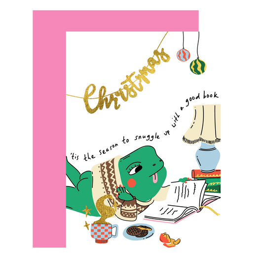 Tis The Season To Snuggle Up With A Good Book Christmas Card