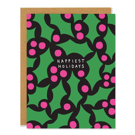Happiest Holidays Holly Card
