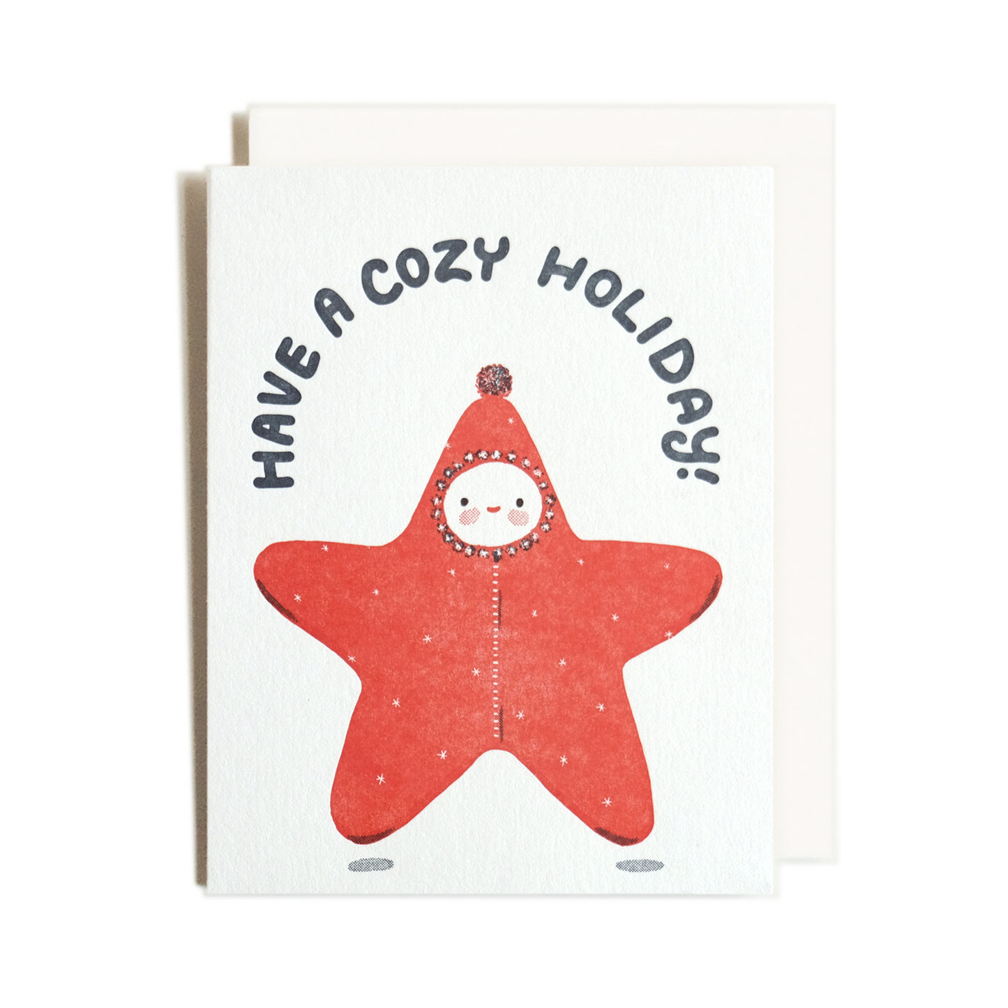 Have A Cozy Holiday Star Letterpress Card