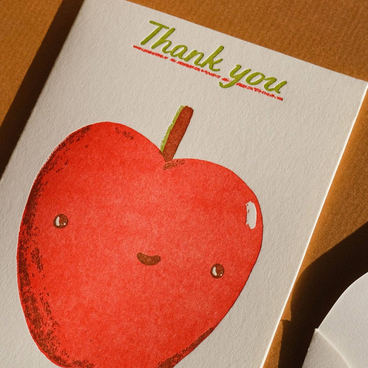 Thank You Apple Letterpress Card
