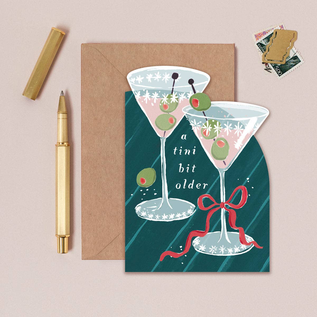 A Tini Bit Older Martini Birthday Card