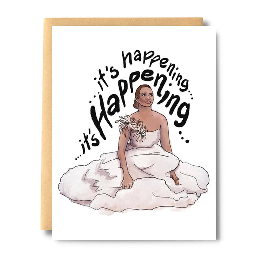 It's Happening Bridesmaids Pop Culture Engagement Card