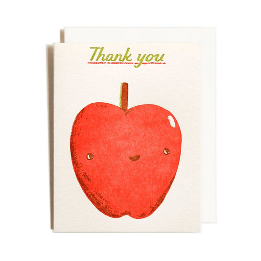 Thank You Apple Letterpress Card