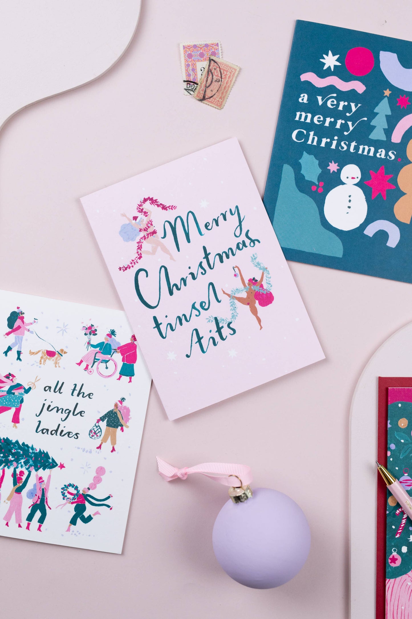 Merry Christmas Tinsel Tits Holiday Card