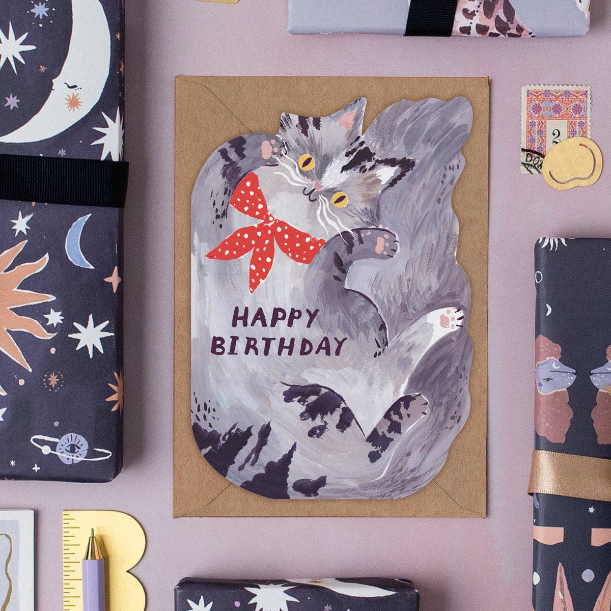 Happy Birthday Bandana Cat  • Birthday Card