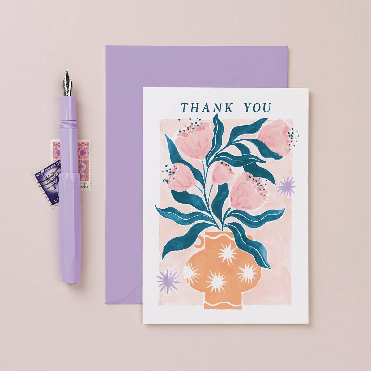 Thank You Vase Floral Card