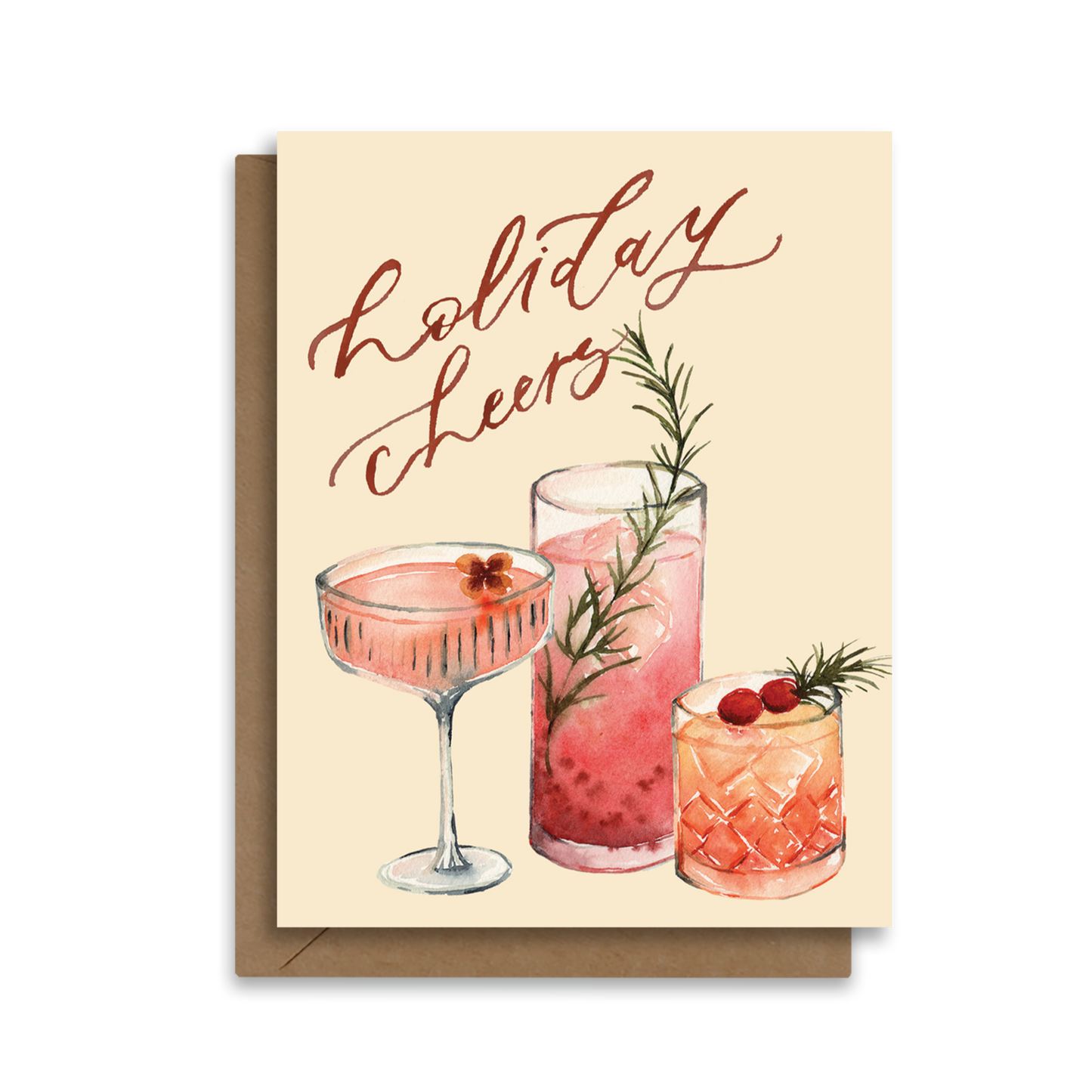 Holiday Cheers Retro Cocktail Christmas Holiday Card