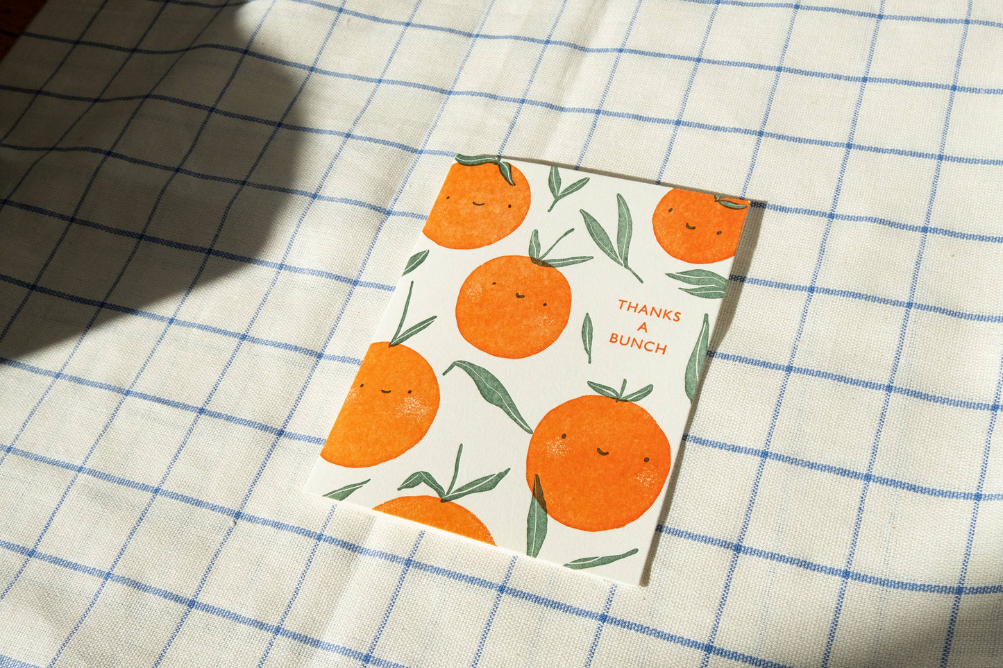 Thanks A Bunch Oranges Letterpress Card
