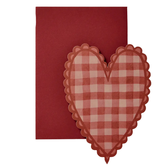 Red Gingham Heart Card