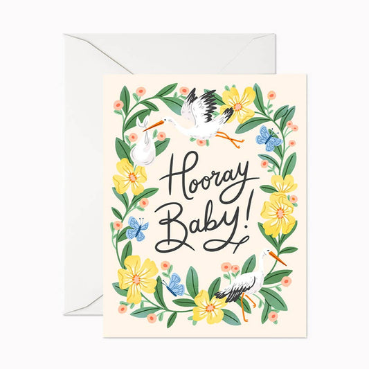 Hooray Baby! Stork Card