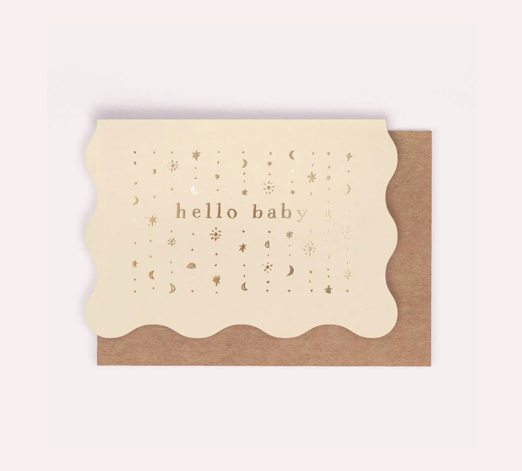 Hello Baby Neutral Stars Card