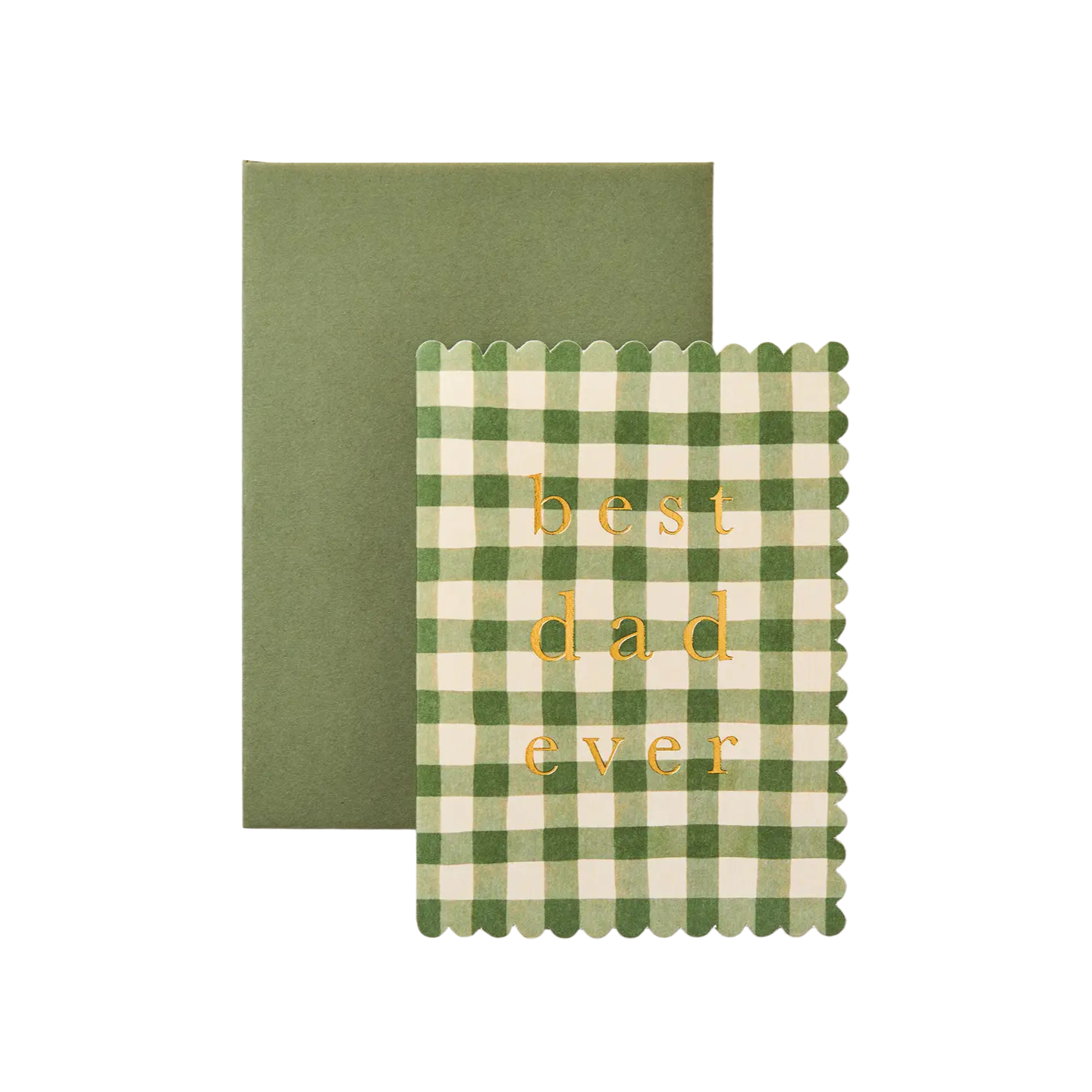 Best Dad Ever Green Gingham Card
