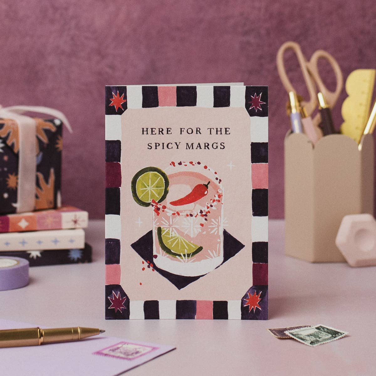 Here For The Spicy Margs Birthday Card