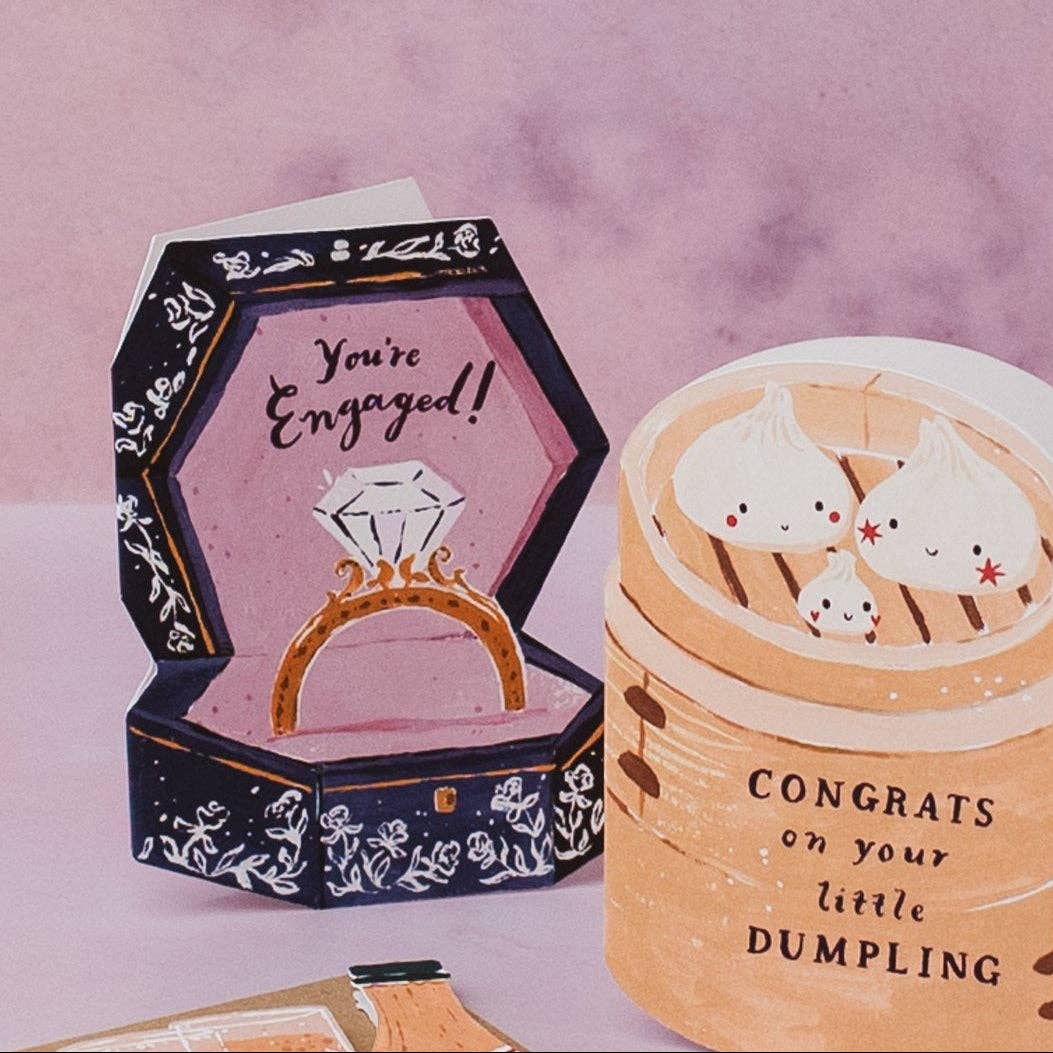 You're Engaged Diamond Ring Box • Engagement Card