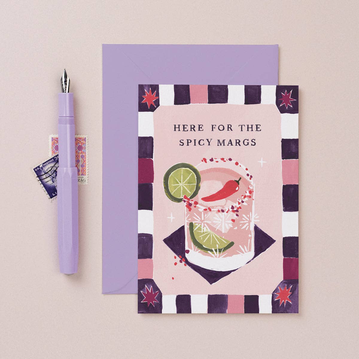 Here For The Spicy Margs Birthday Card