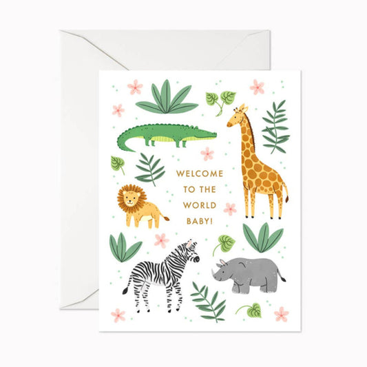 Welcome To The World Baby! Safari Card