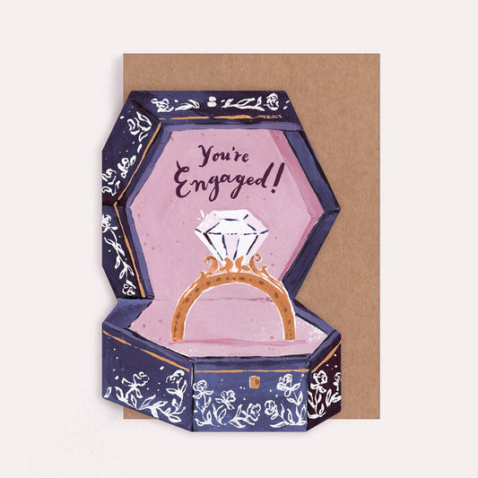 You're Engaged Diamond Ring Box • Engagement Card