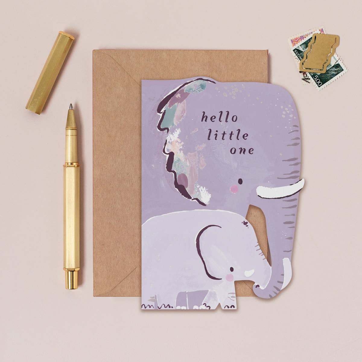 Hello Little One Elephant Card